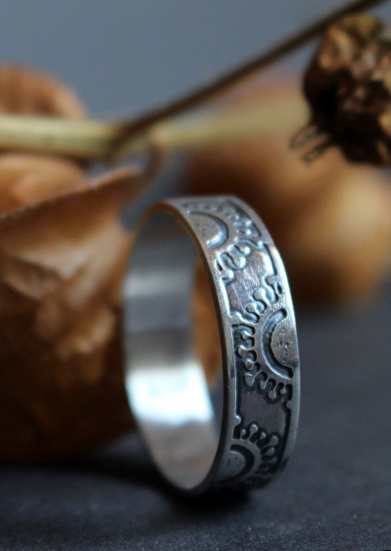 Coronavirus, Covid virus ring in sterling silver