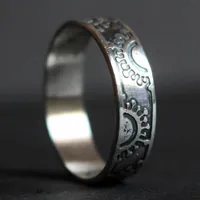 Coronavirus, Covid virus ring in sterling silver