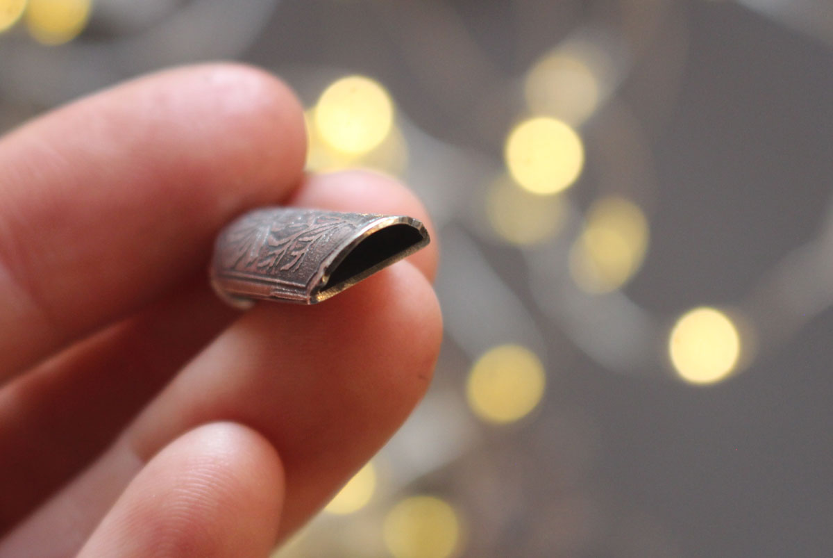 Cosmos flower case, tubular botanical and perfume diffuser pendant in silver