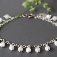 Cosmos, flower of innocence bracelet in silver and nacre