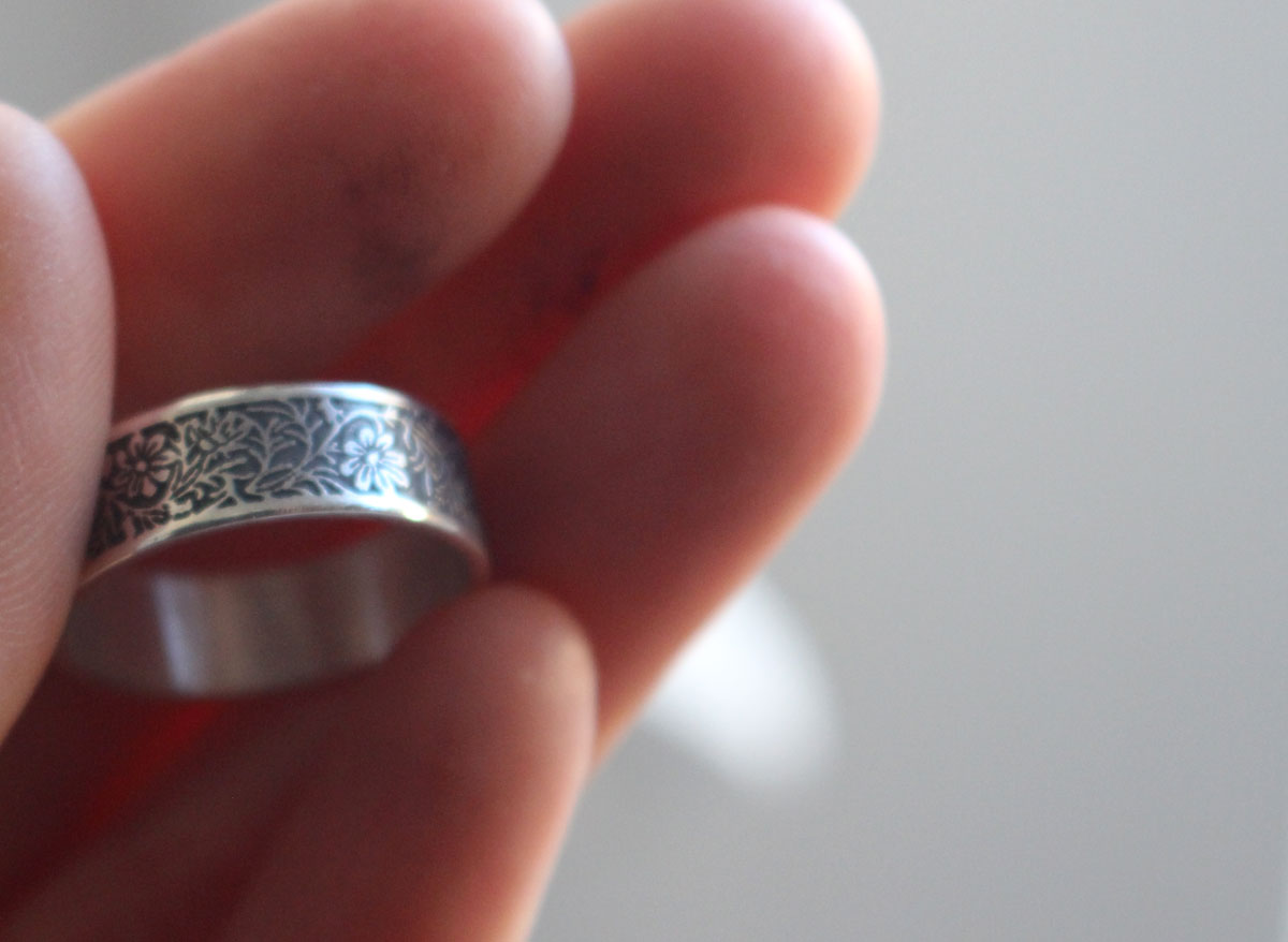 Cosmos, flower ring in sterling silver