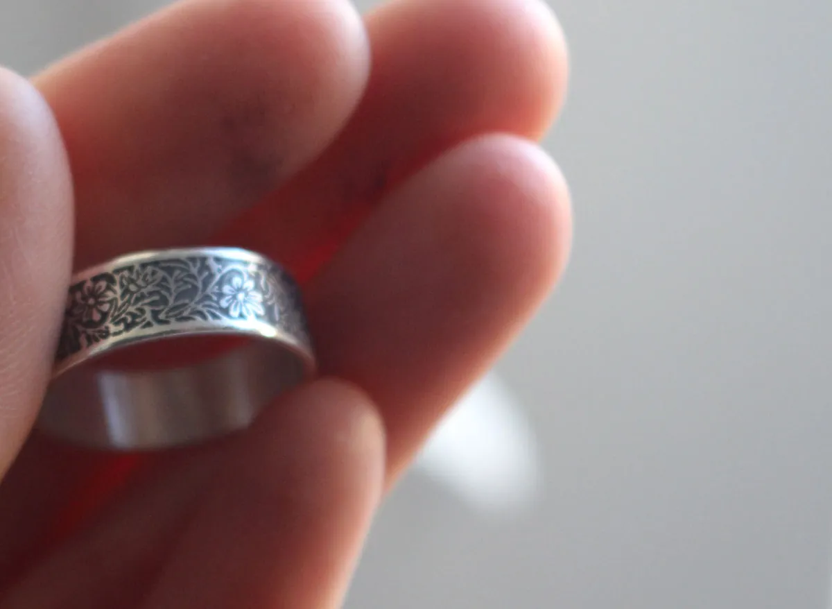 Cosmos, flower ring in sterling silver