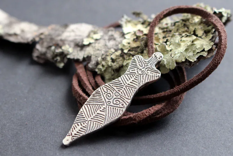 Cucuteni Venus, neolithic mother goddess necklace in silver