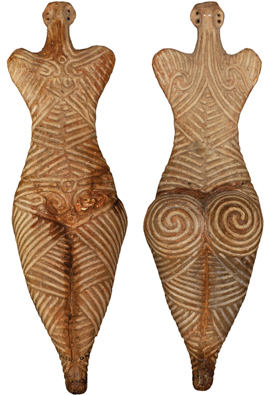 Cucuteni Venus, neolithic mother goddess pendant in silver