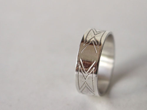 Custom band, personalized wedding ring in sterling silver