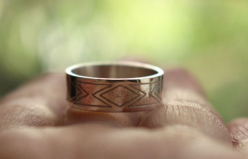 Custom band, personalized wedding ring in sterling silver