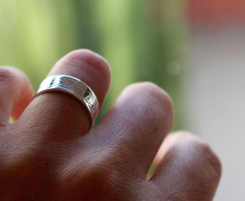 Custom band, personalized wedding ring in sterling silver