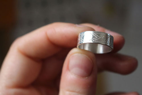 Custom band, personalized wedding ring in sterling silver