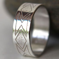 Custom band, personalized wedding ring in sterling silver