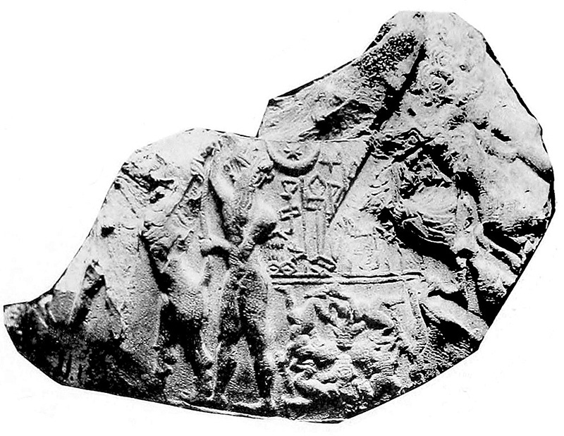 Cylinder seal of the king of Kisch, mesopotamian necklace in sterling silver