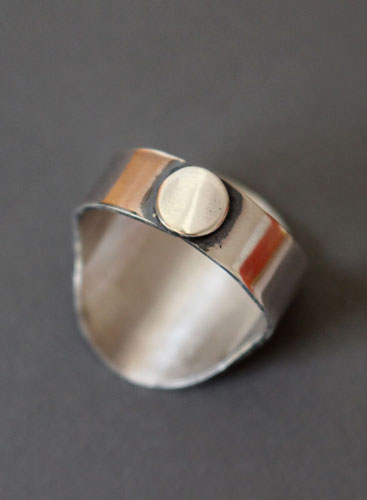 Cassius, medieval shield ring in sterling silver