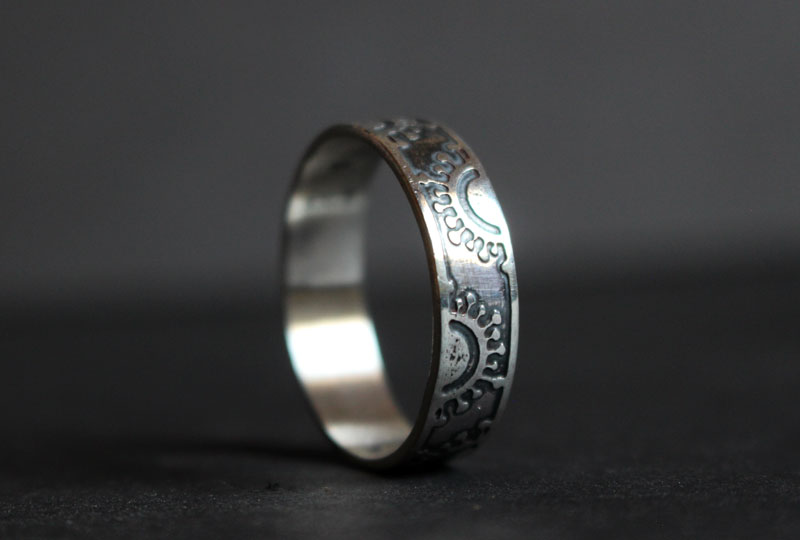 Coronavirus, covid virus ring in sterling silver