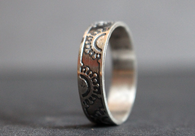 Coronavirus, covid virus ring in sterling silver