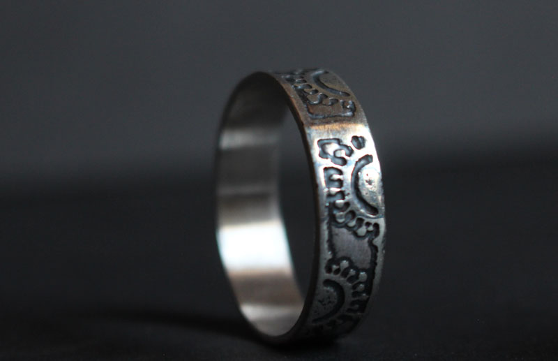 Coronavirus, covid virus ring in sterling silver