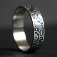 Coronavirus, covid virus ring in sterling silver