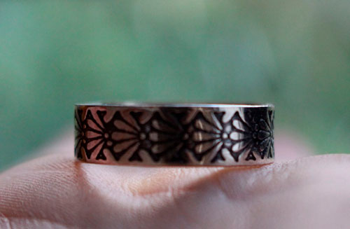 Dahlia, flower ring in sterling silver