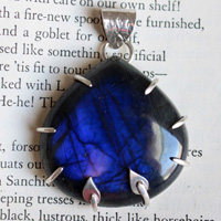 Dawn’s bloom, aurora pendant in silver and labradorite