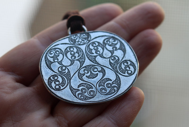 Desborough mirror, Celtic mirror necklace in sterling silver