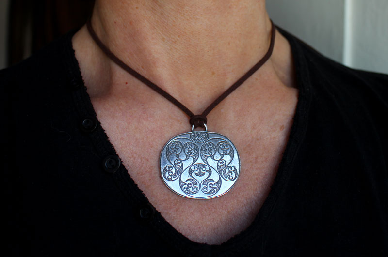 Desborough mirror, Celtic mirror necklace in sterling silver