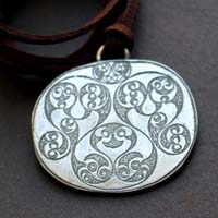Desborough mirror, Celtic mirror necklace in sterling silver