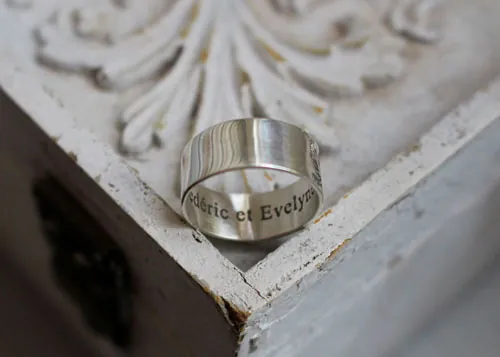 Destiny wedding bands, bohemian infinity nature ring in silver