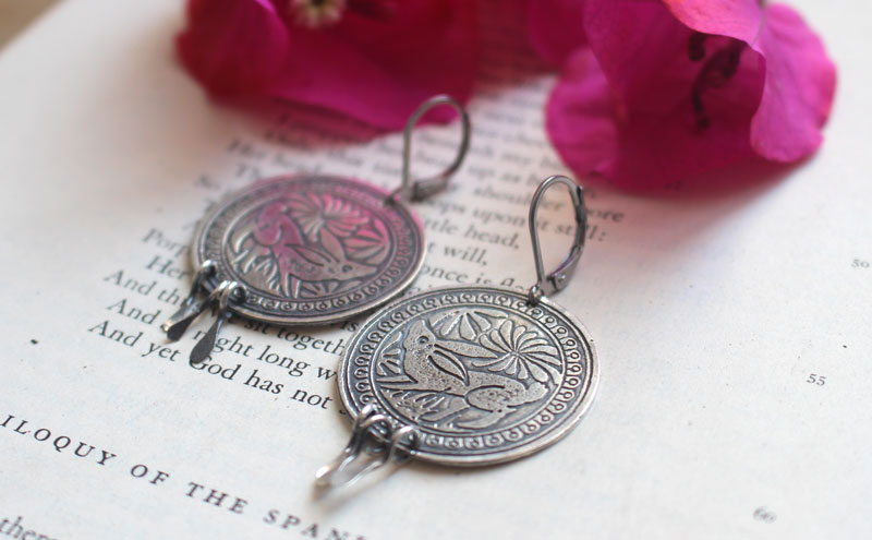 Diag, mexican rabbit earrings in sterling silver