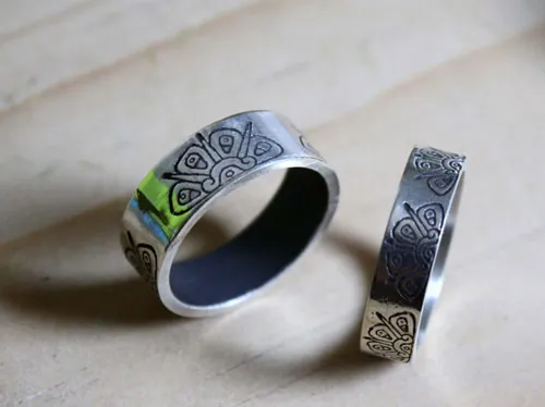Divine star, Mayan tribal sun ring in sterling silver