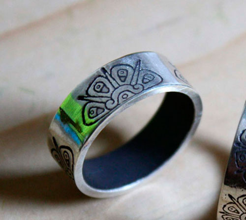 Divine star, Mayan tribal sun ring in sterling silver