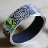 Divine star, Mayan tribal sun ring in sterling silver