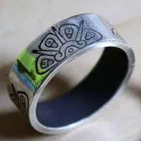 Divine star, Mayan tribal sun ring in sterling silver