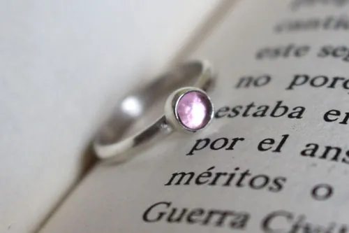 Dragée rose, sweet delight ring in silver and pink sapphire