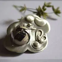 Dream of a summer night, color dream brooch in silver and fire opal