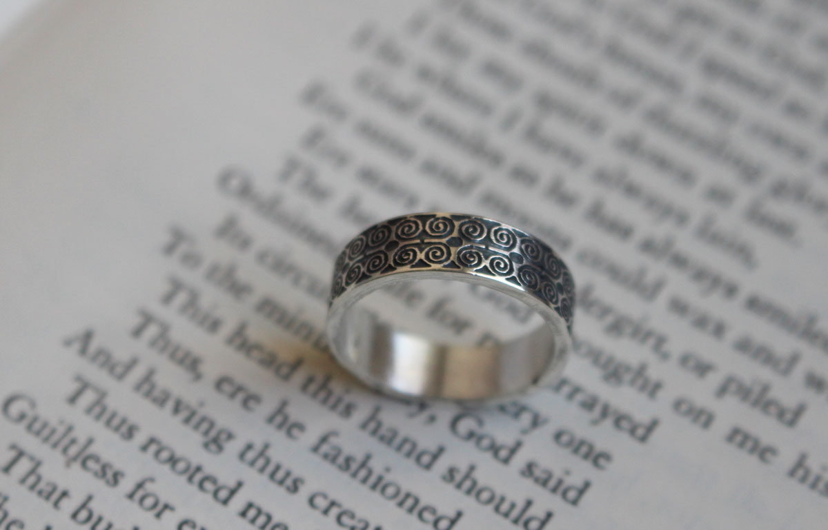 Dwennimmen, African Adinkra ring in silver