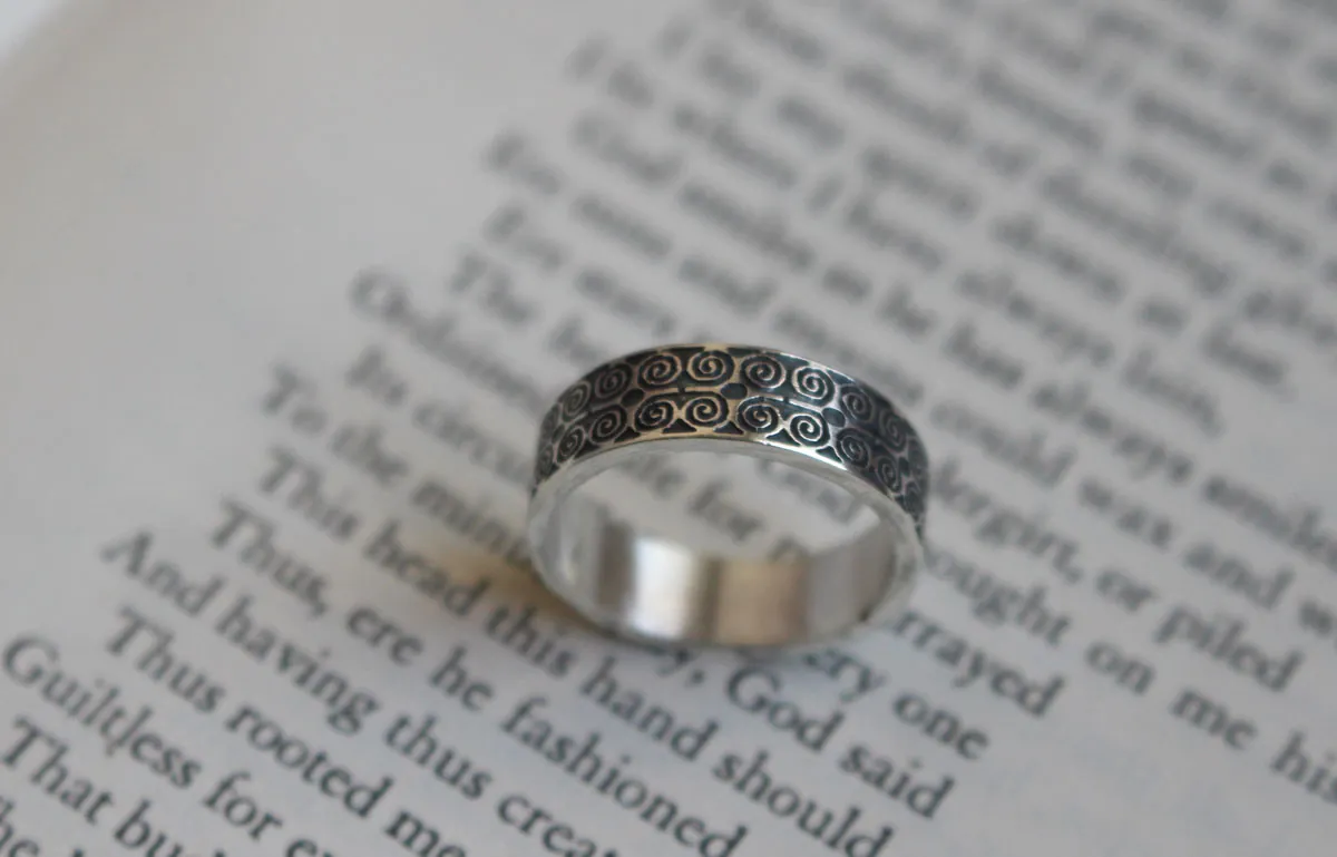Dwennimmen, African Adinkra ring in silver