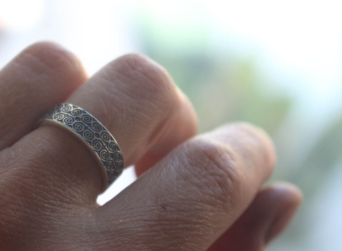 Dwennimmen, African Adinkra ring in silver