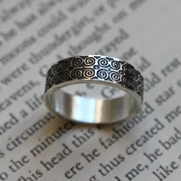 Dwennimmen, African Adinkra ring in silver