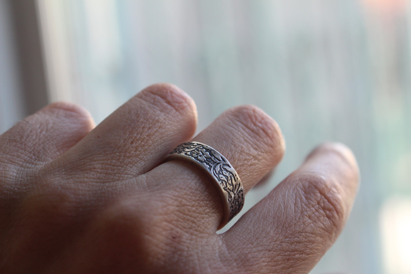 Daffodil, flower ring in silver