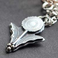 Dandelion, dandelion egret’s earrings in silver