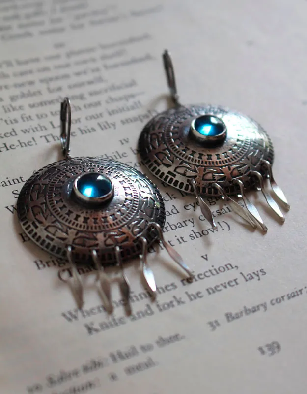 El condor pasa, andean bird earrings in silver and blue zircon