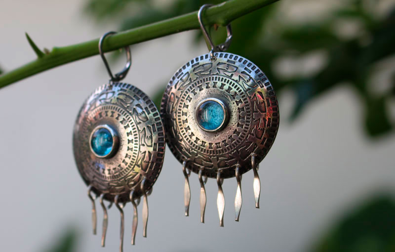 El condor pasa earrings, andean bird jewelry in silver and