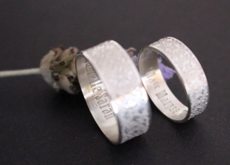 Esmée wedding bands, Medieval engagement ring in silver