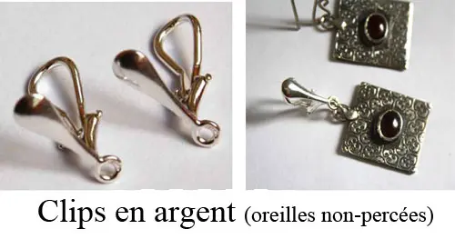 Sterling silver clips earrings for non-pierced ears