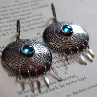 El condor pasa, Andean bird earrings in silver and blue zircon