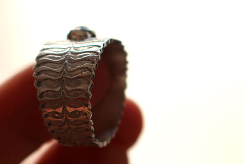 Fern flower, legendary from Eastern Europe ring in silver and peridot