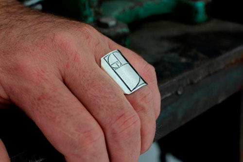 Fibonacci, the mathematical sequence signet ring in silver