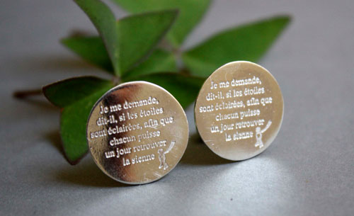 Find your star, the Little Prince quote cufflinks in sterling silver