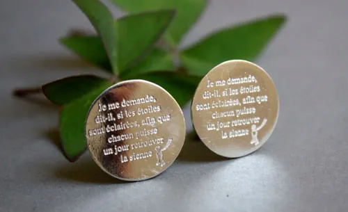 Find your star, the Little Prince quote cufflinks in sterling silver