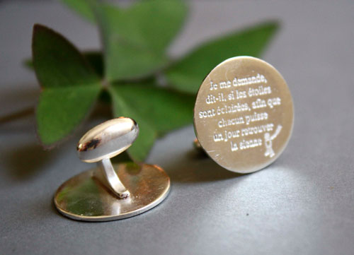 Find your star, the Little Prince quote cufflinks in sterling silver