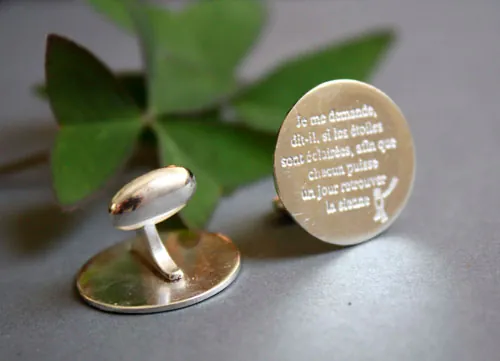 Find your star, the Little Prince quote cufflinks in sterling silver