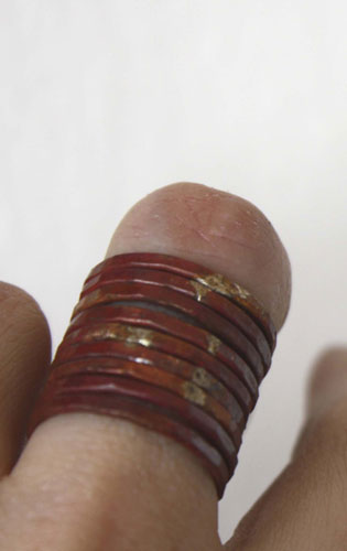 Fire copper, stacking ring in raw hammered copper